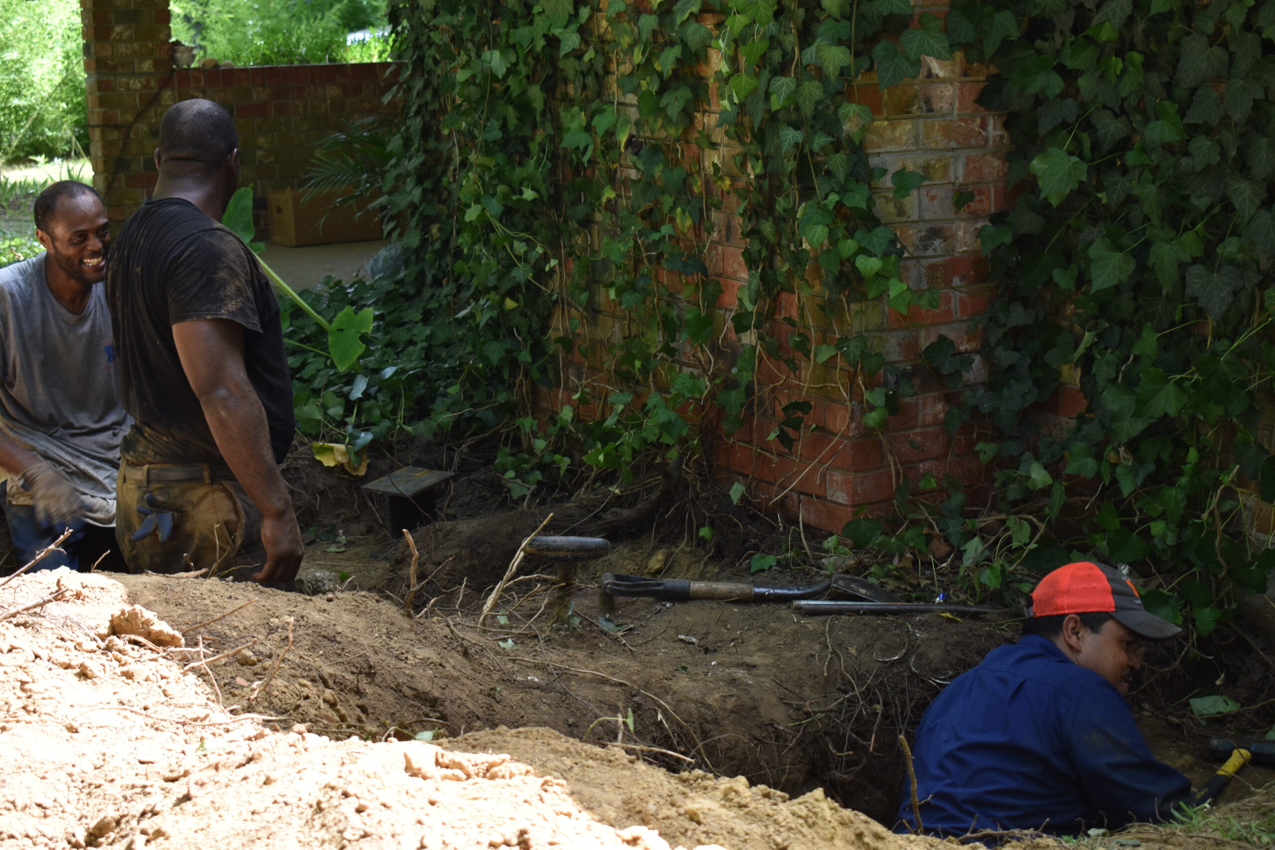 Foundation repair work in progress